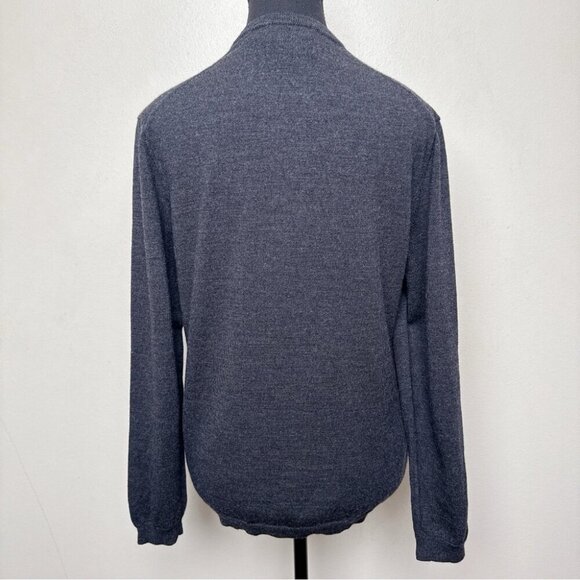 Calvin Klein Mens Large Extra Fine Merino Wool Vneck Sweater In Grey Color - Picture 3 of 16